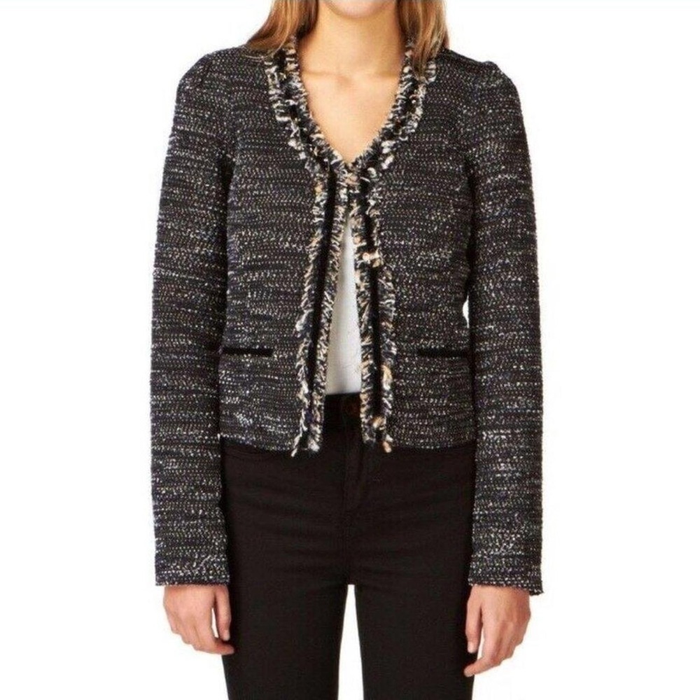 Maison Scotch Embellished Tweed Blazer Jacket